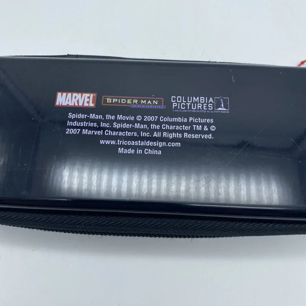 Amazing Spider‑Man 3 Black Zipper Pencil Case – Durable Plastic – 2.75x7.5